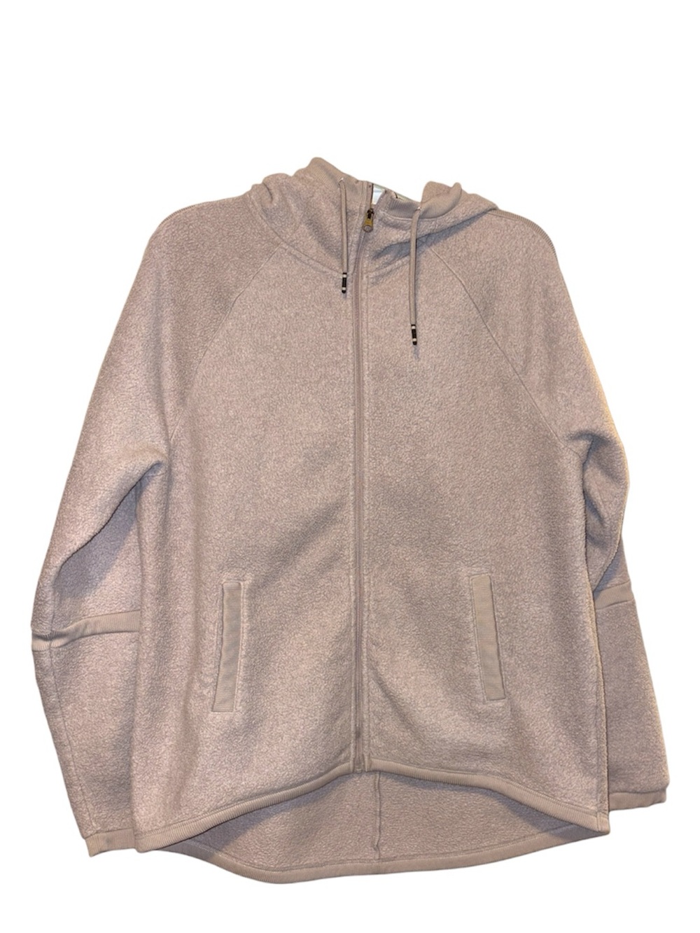 Nike Women's Hooded Zip-Up Fleece Jacket - Light grey medium